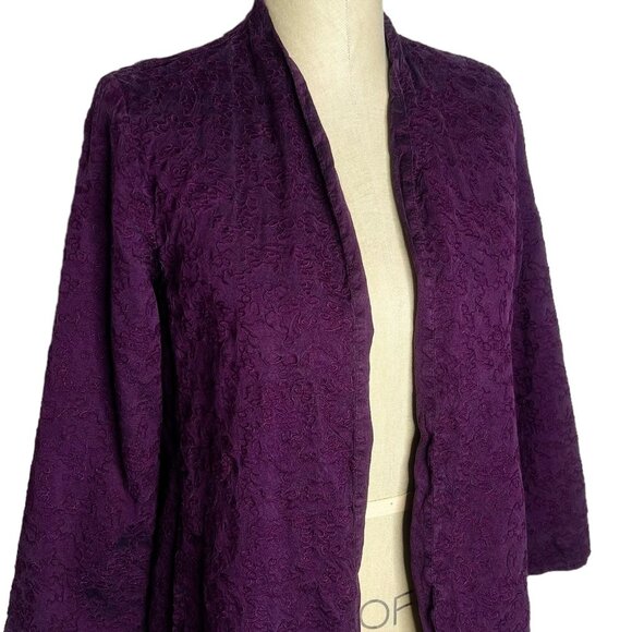 Eileen Fisher Jackets & Blazers - Eileen Fisher Purple Textured Silk Blazer, Small, EUC.